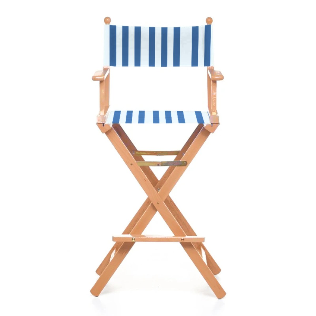 Fauteuil metteur en scène haut Cinéma — huile de lin, toile Rayé blanc bleu 012