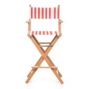 Fauteuil metteur en scène haut Cinéma — huile de lin, toile Rayé blanc rouge 028