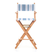 Fauteuil metteur en scène haut Cinéma — huile de lin, toile Rayé multicolore bleu 153