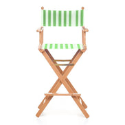 Fauteuil metteur en scène haut Cinéma — huile de lin, toile Rayé blanc vert 569