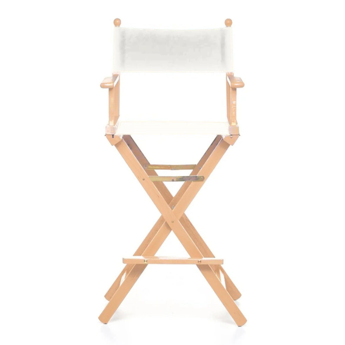 Fauteuil metteur en scène haut Cinéma — vernis naturel, toile Blanc 001