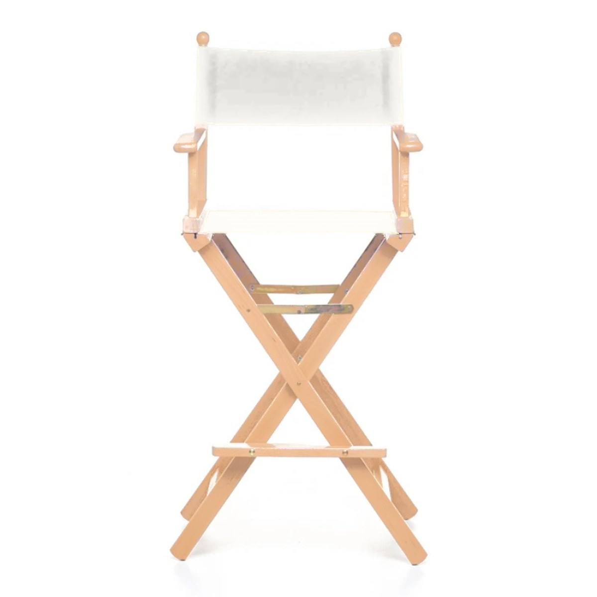 Fauteuil metteur en scène haut Cinéma — vernis naturel, toile Blanc 001