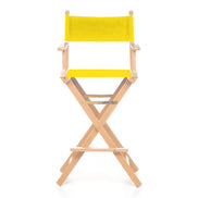 Fauteuil metteur en scène haut Cinéma — vernis naturel, toile Jaune 003