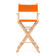 Fauteuil metteur en scène haut Cinéma — vernis naturel, toile Orange 004