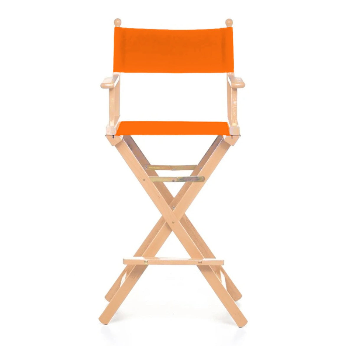 Fauteuil metteur en scène haut Cinéma — vernis naturel, toile Orange 004