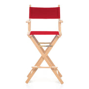 Fauteuil metteur en scène haut Cinéma — vernis naturel, toile Rouge 035