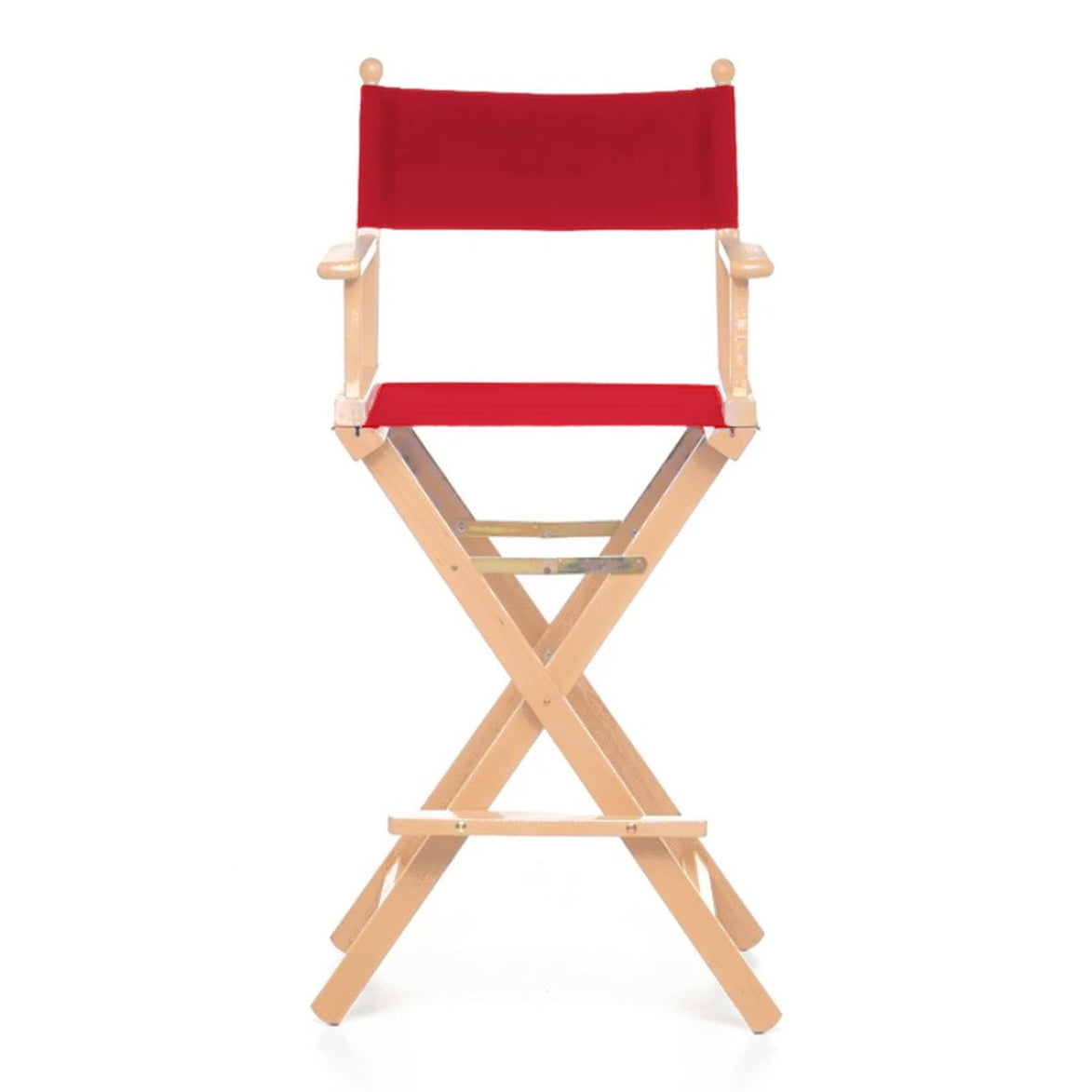 Fauteuil metteur en scène haut Cinéma — vernis naturel, toile Rouge 035