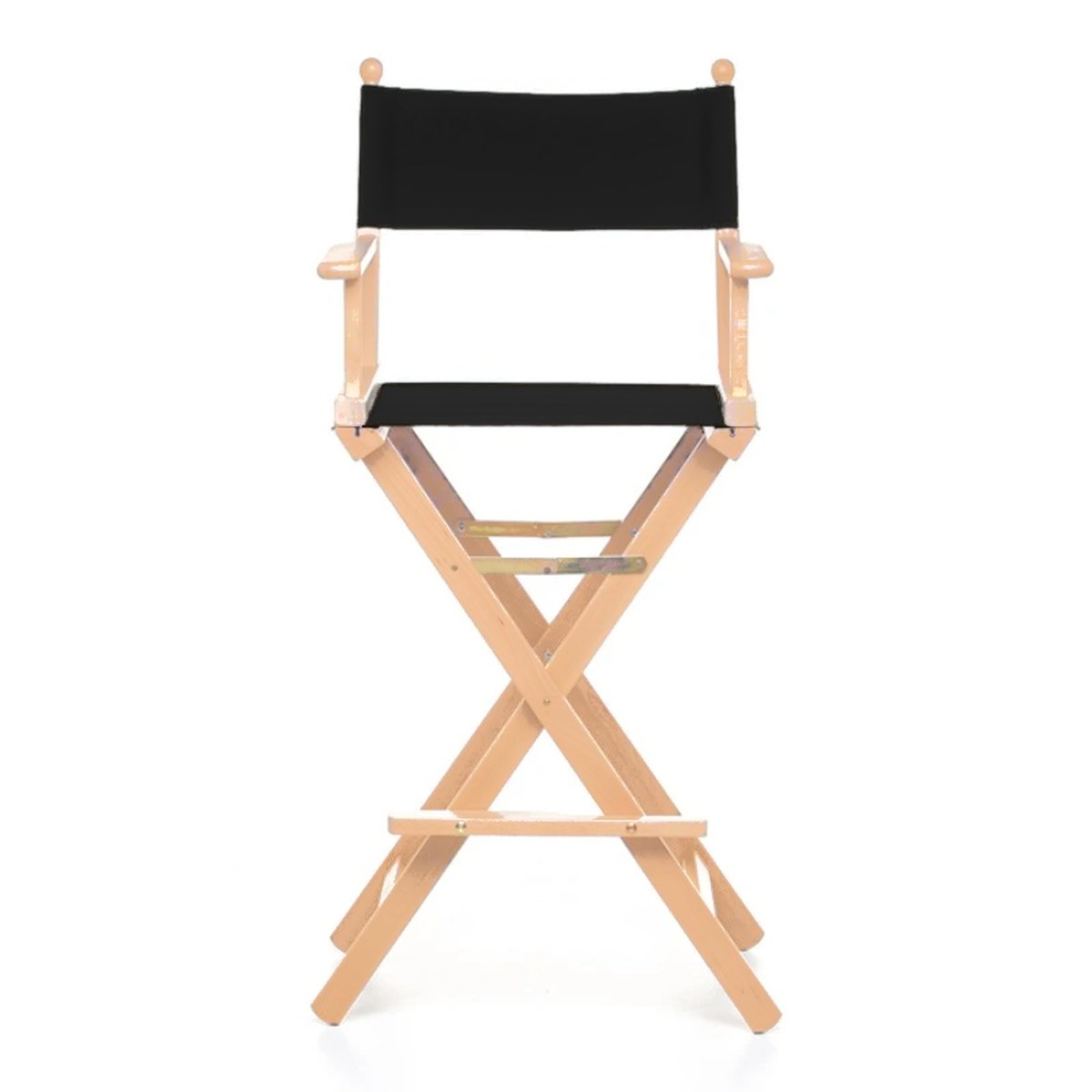 Fauteuil metteur en scène haut Cinéma — vernis naturel, toile Noir 039