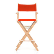 Fauteuil metteur en scène haut Cinéma — vernis naturel, toile Rouge vif 040