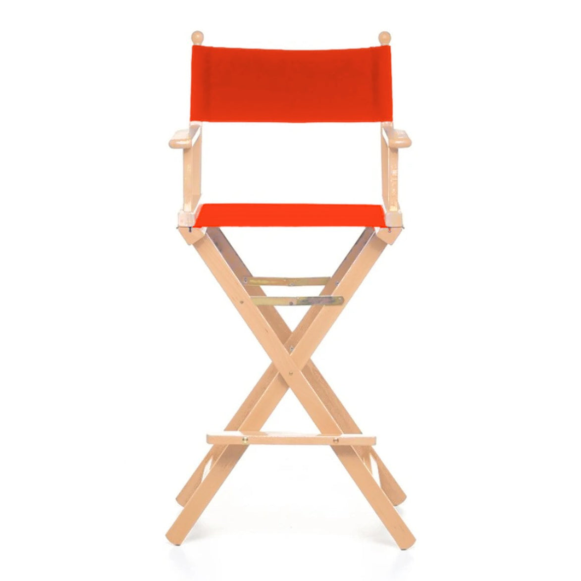 Fauteuil metteur en scène haut Cinéma — vernis naturel, toile Rouge vif 040