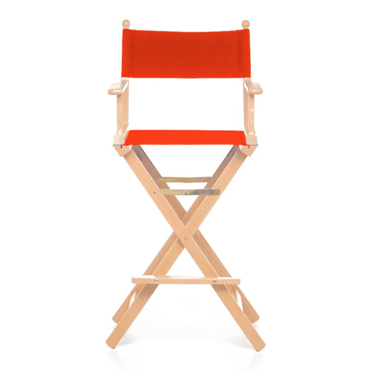 Fauteuil metteur en scène haut Cinéma — vernis naturel, toile Rouge vif 040