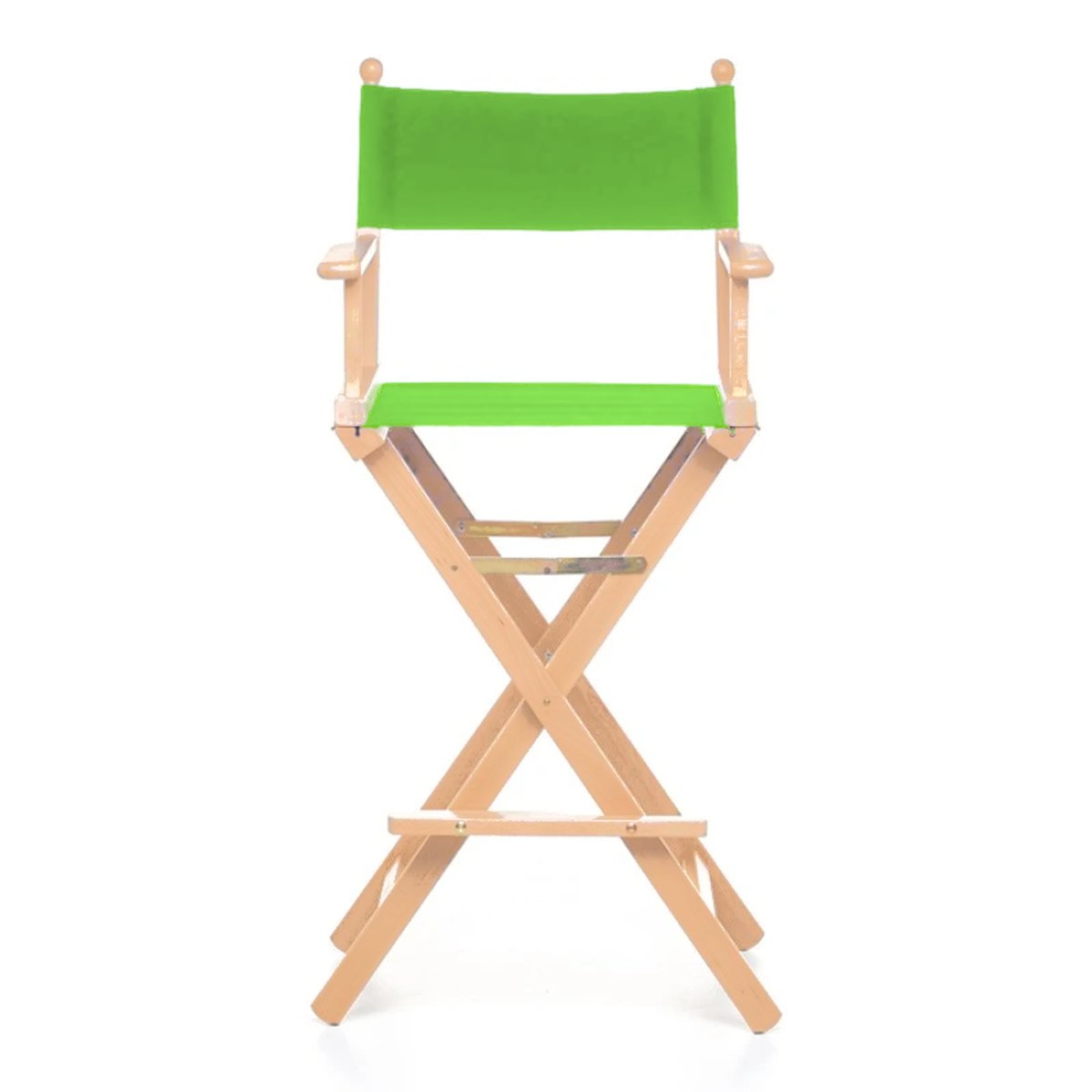 Fauteuil metteur en scène haut Cinéma — vernis naturel, toile Vert pistache 064