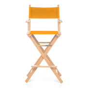 Fauteuil metteur en scène haut Cinéma — vernis naturel, toile Mandarine 066