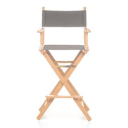 Fauteuil metteur en scène haut Cinéma — vernis naturel, toile Gris clair 067