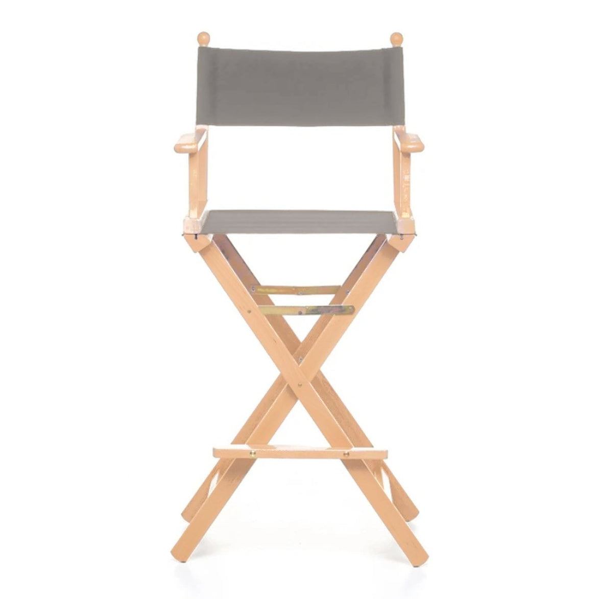 Fauteuil metteur en scène haut Cinéma — vernis naturel, toile Gris clair 067