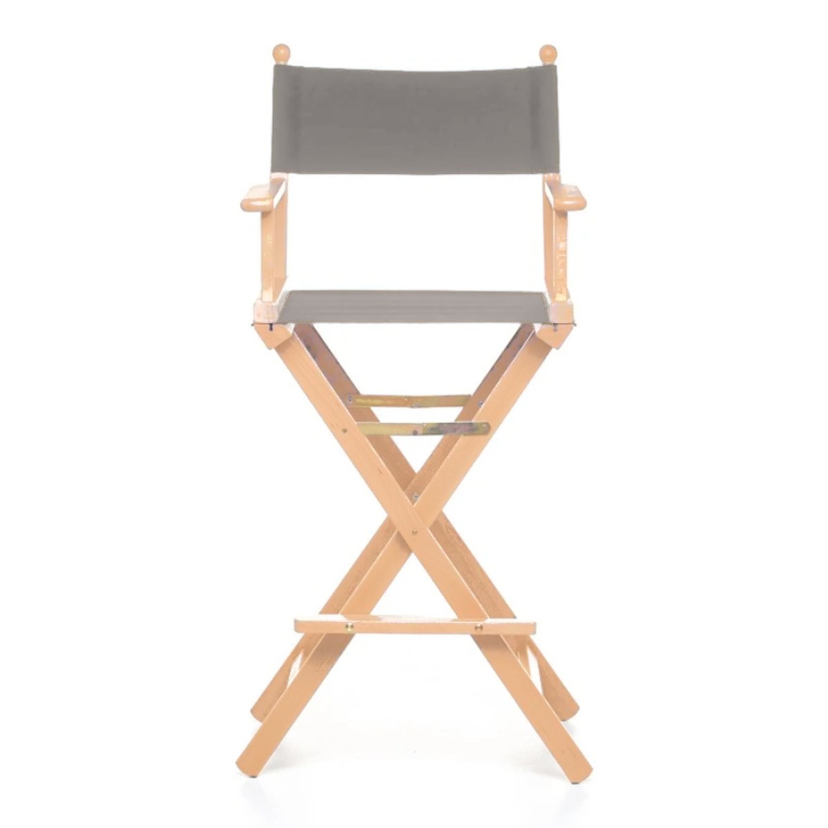 Fauteuil metteur en scène haut Cinéma — vernis naturel, toile Gris clair 067