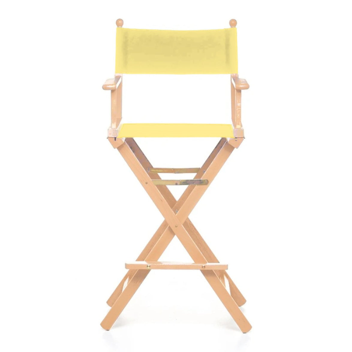 Fauteuil metteur en scène haut Cinéma — vernis naturel, toile Jaune paille 087
