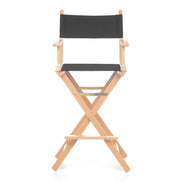 Fauteuil metteur en scène haut Cinéma — vernis naturel, toile Gris foncé 098