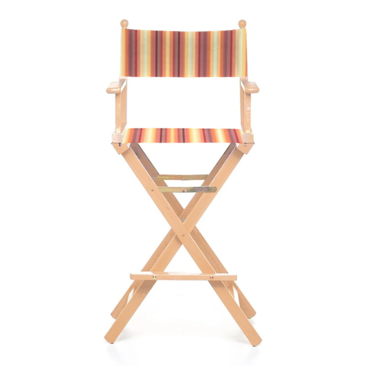 Fauteuil metteur en scène haut Cinéma — vernis naturel, toile Rayé multicolore 622