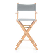 Fauteuil metteur en scène haut Cinéma — vernis naturel, toile Screen gris