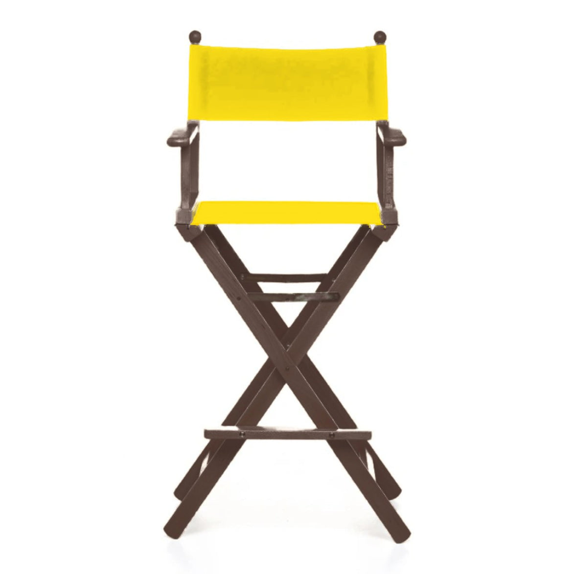 Fauteuil metteur en scène haut Cinéma — vernis noyer, toile Jaune 003