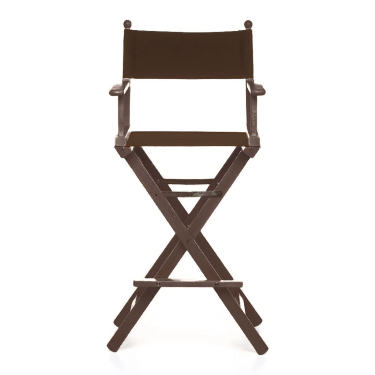 Fauteuil metteur en scène haut Cinéma — vernis noyer, toile Marron 005