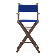 Fauteuil metteur en scène haut Cinéma — vernis noyer, toile Bleu roi 007
