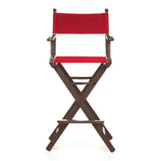 Fauteuil metteur en scène haut Cinéma — vernis noyer, toile Rouge 035
