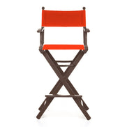 Fauteuil metteur en scène haut Cinéma — vernis noyer, toile Rouge vif 040