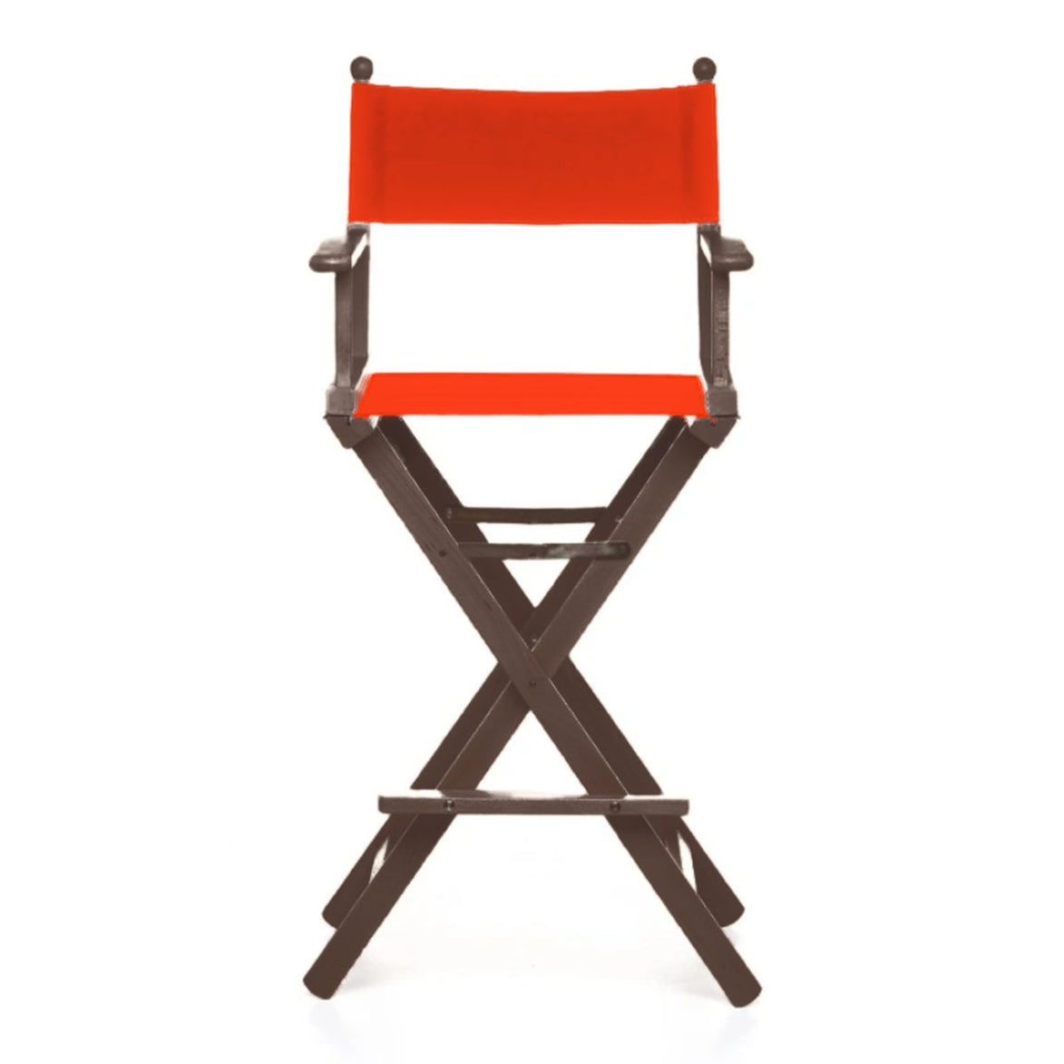 Fauteuil metteur en scène haut Cinéma — vernis noyer, toile Rouge vif 040