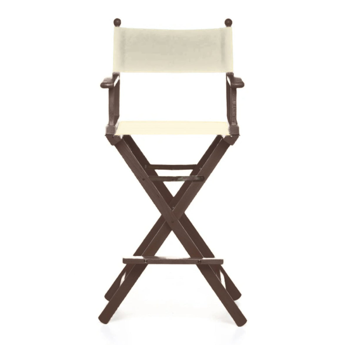 Fauteuil metteur en scène haut Cinéma — vernis noyer, toile Écru 061