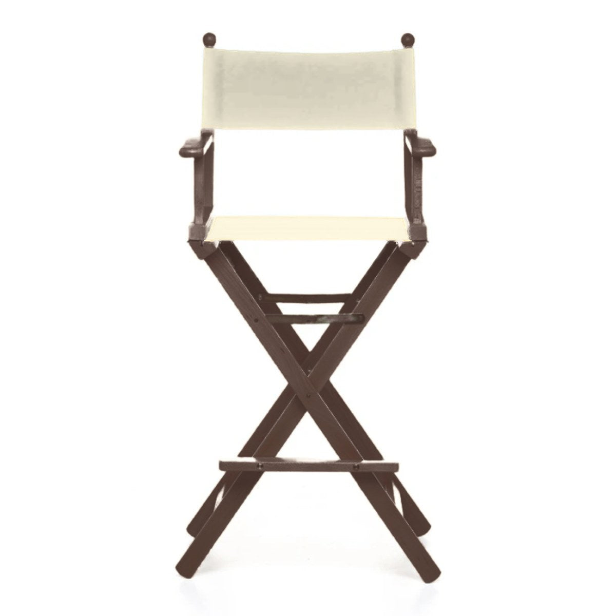 Fauteuil metteur en scène haut Cinéma — vernis noyer, toile Écru 061