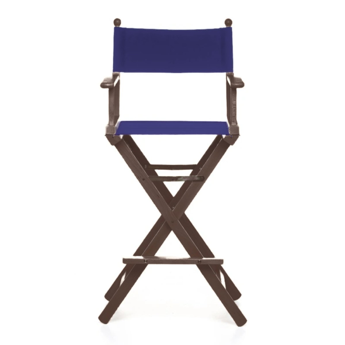 Fauteuil metteur en scène haut Cinéma — vernis noyer, toile Bleu nuit 063