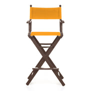 Fauteuil metteur en scène haut Cinéma — vernis noyer, toile Mandarine 066