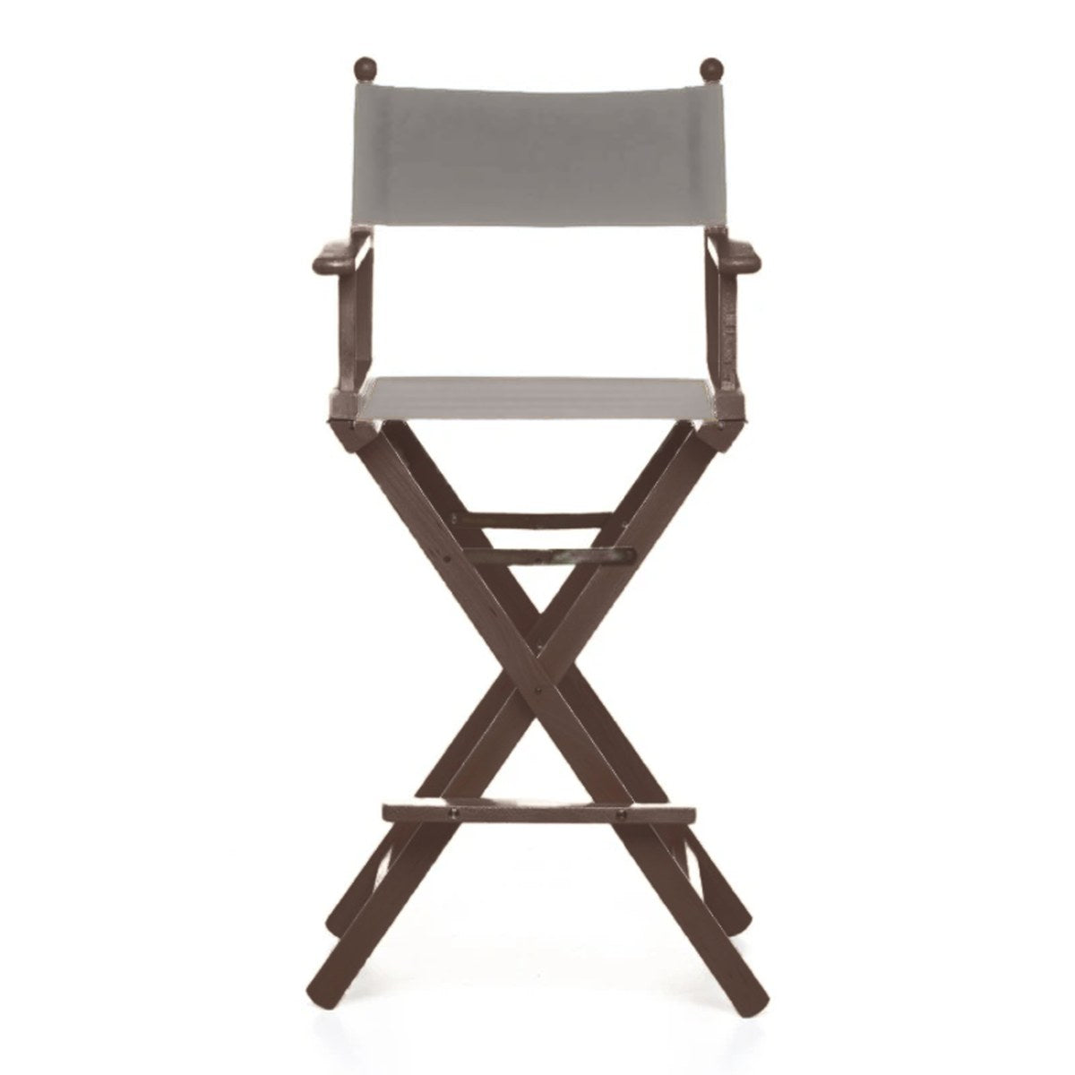 Fauteuil metteur en scène haut Cinéma — vernis noyer, toile Gris clair 067