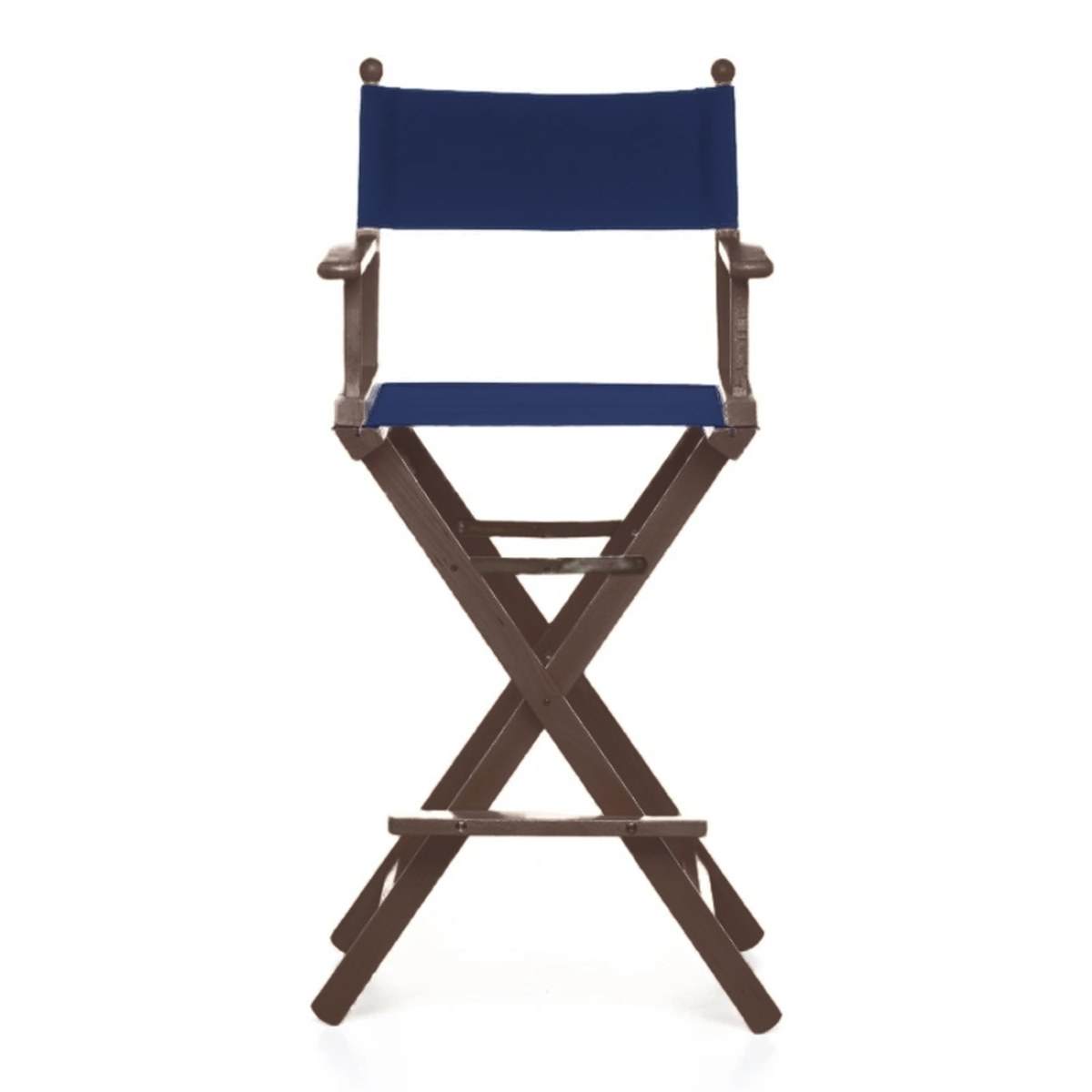 Fauteuil metteur en scène haut Cinéma — vernis noyer, toile Bleu marine 077