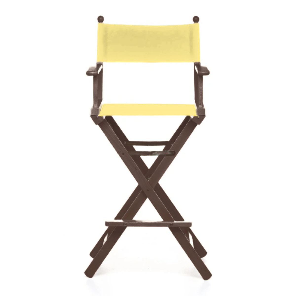 Fauteuil metteur en scène haut Cinéma — vernis noyer, toile Jaune paille 087