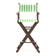Fauteuil metteur en scène haut Cinéma — vernis noyer, toile Rayé blanc vert 569