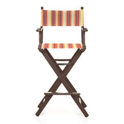 Fauteuil metteur en scène haut Cinéma — vernis noyer, toile Rayé multicolore 622