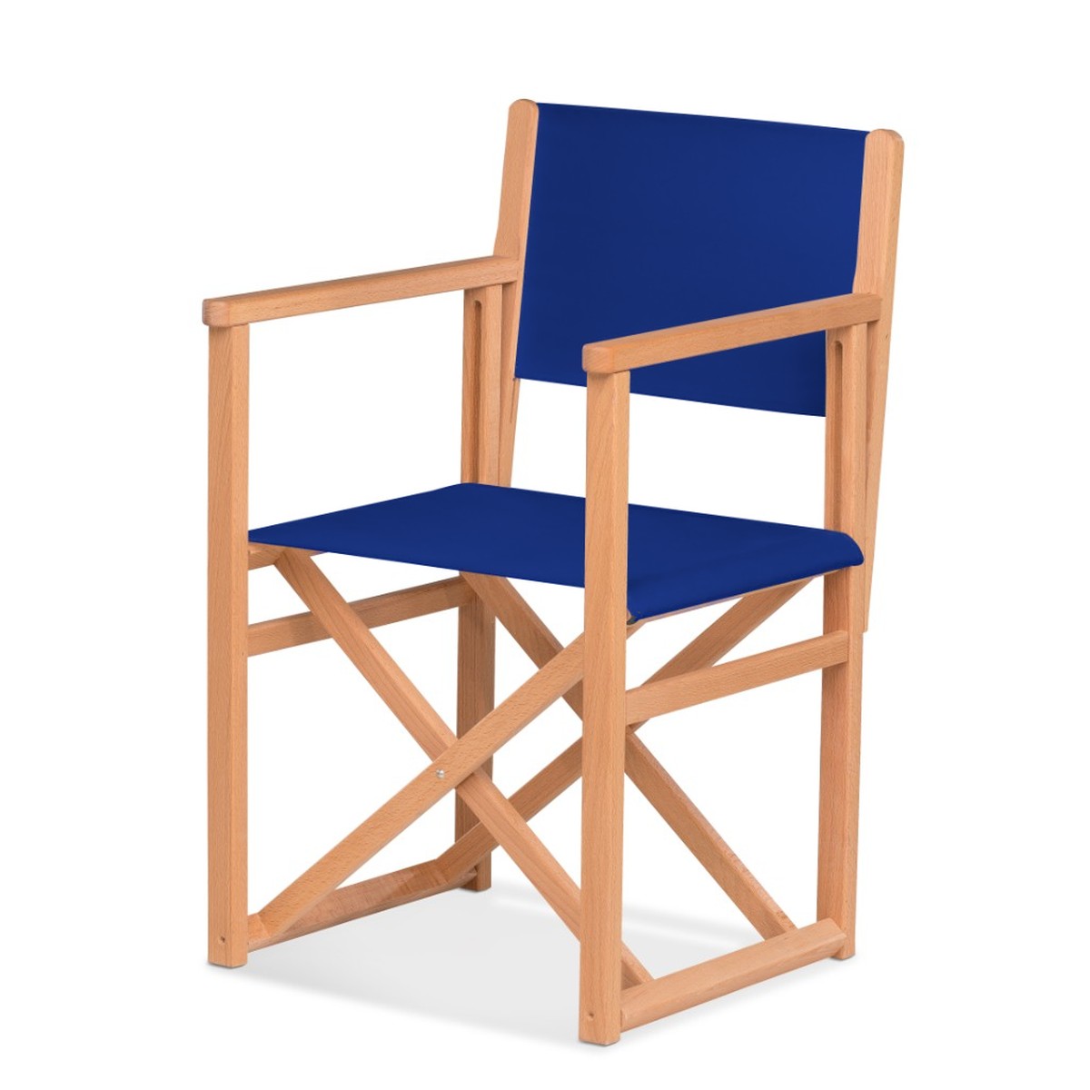 Fauteuil metteur en scène Mallorca — huile de lin, toile Bleu roi 007