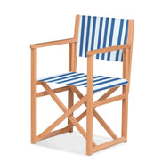 Fauteuil metteur en scène Mallorca — huile de lin, toile Rayé blanc bleu 012