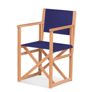 Fauteuil metteur en scène Mallorca — huile de lin, toile Bleu nuit 063