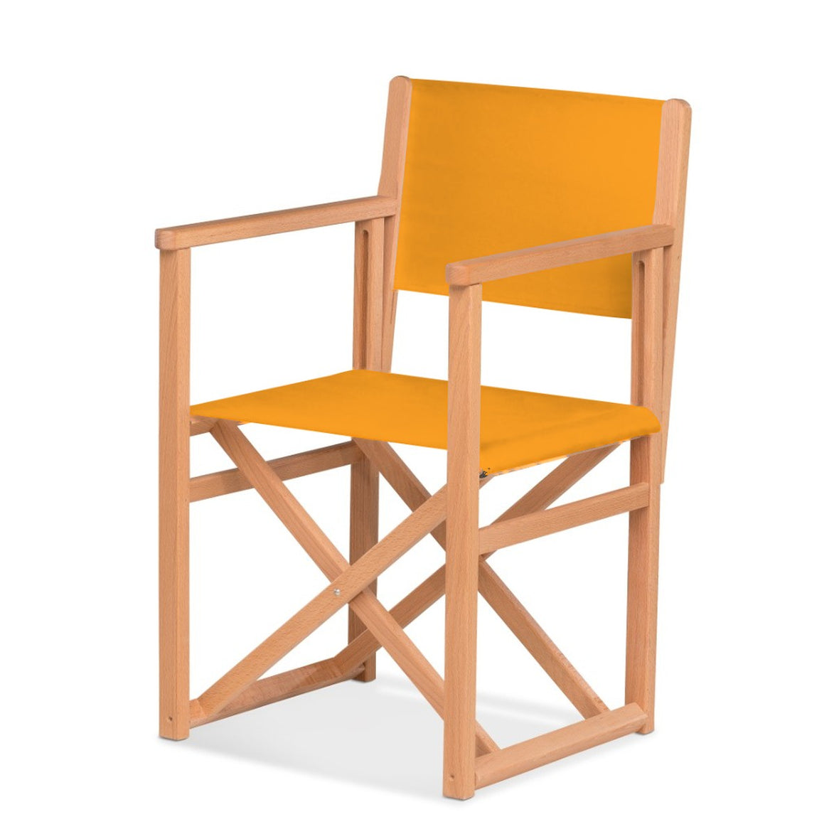 Fauteuil metteur en scène Mallorca — huile de lin, toile Mandarine 066