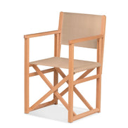Fauteuil metteur en scène Mallorca — huile de lin, toile Rayé beige écru 512