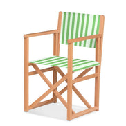 Fauteuil metteur en scène Mallorca — huile de lin, toile Rayé blanc vert 569
