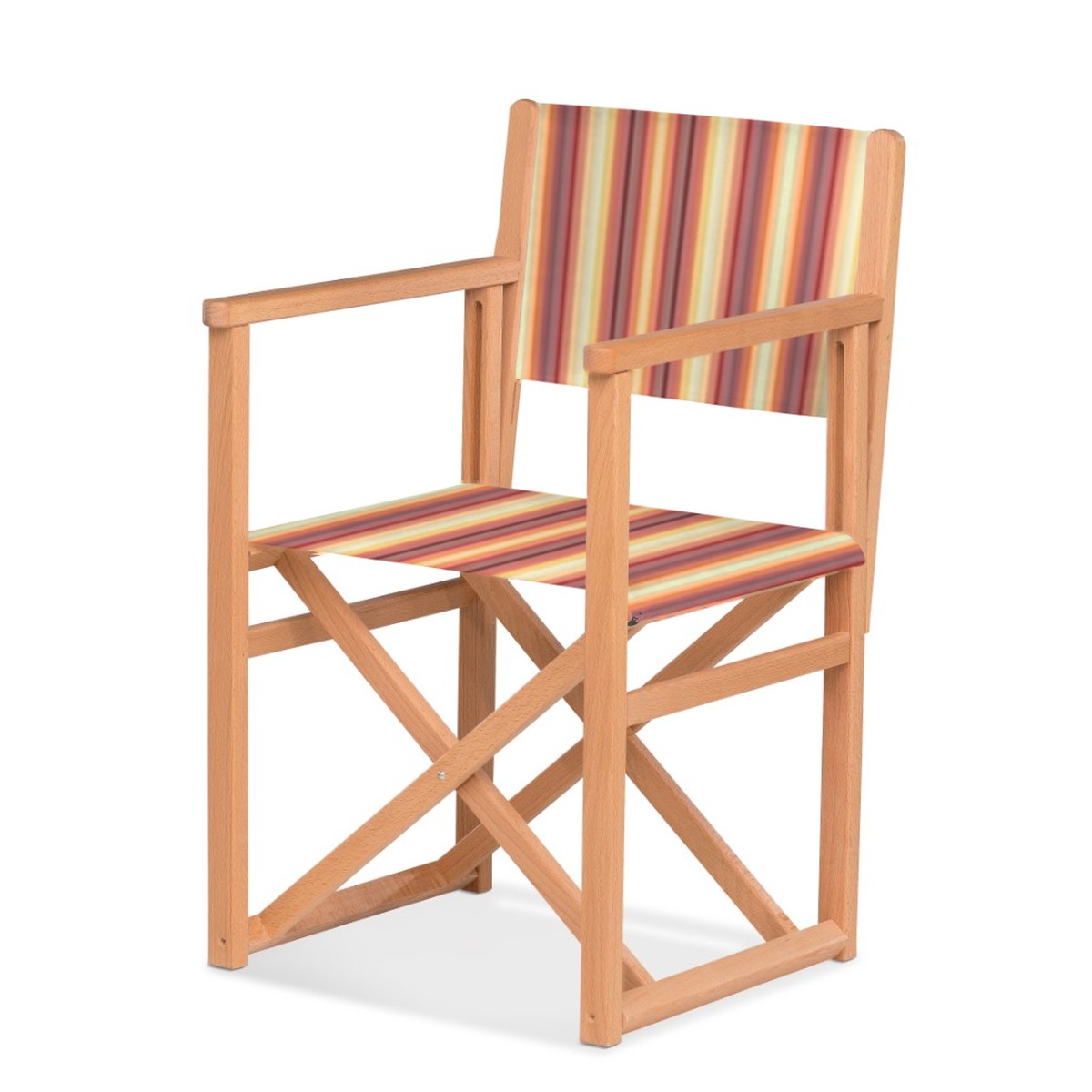 Fauteuil metteur en scène Mallorca — huile de lin, toile Rayé multicolore 622