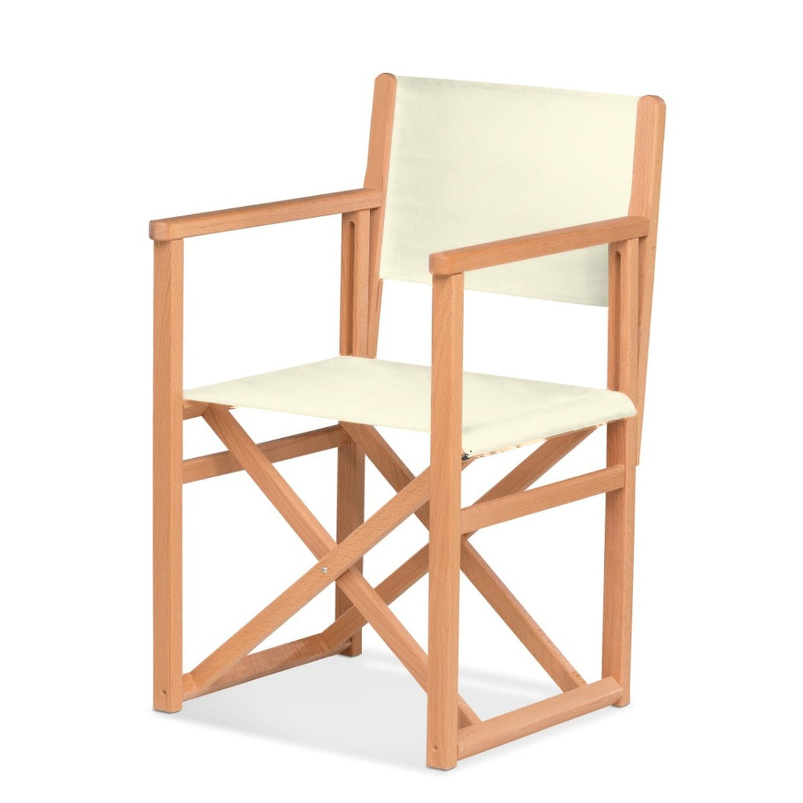 Fauteuil metteur en scène Mallorca — huile de lin, toile Screen écru