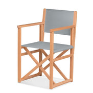 Fauteuil metteur en scène Mallorca — huile de lin, toile Screen gris