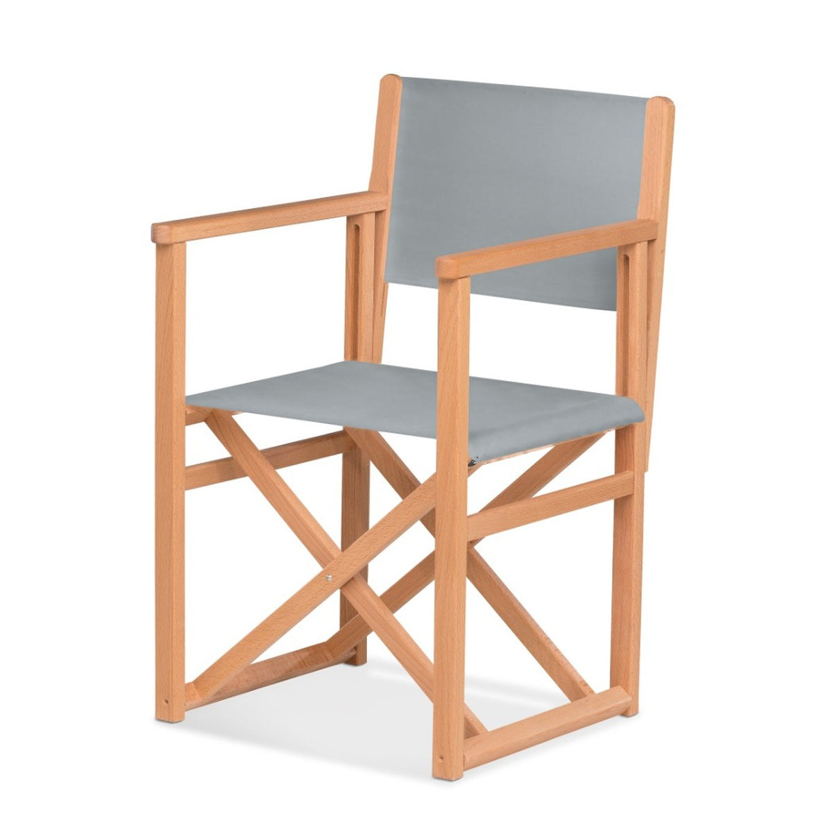 Fauteuil metteur en scène Mallorca — huile de lin, toile Screen gris