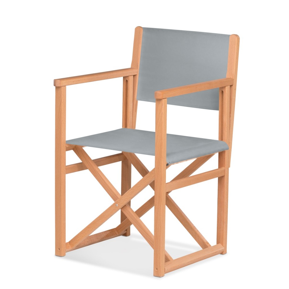 Fauteuil metteur en scène Mallorca — huile de lin, toile Screen gris